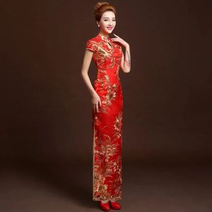 Modern Cheongsam dress,Embroidery Cheongsam,  Qipao Dress, Modern Qipao, Ball Gowns, Long Evening Dresses, 4 colors