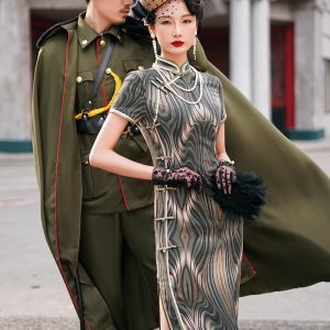 High-end silk Qipao, new Daily Banquet catwalk elegant warlord wife Dress