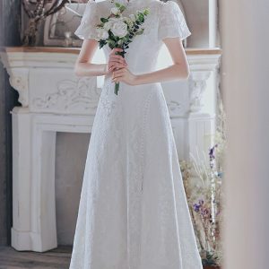 Chinese Traditional Wedding Dress,White Wedding Dress, Cheongsam dress wedding, White Floral Lace, Bridal Gwon,white Bridal dress